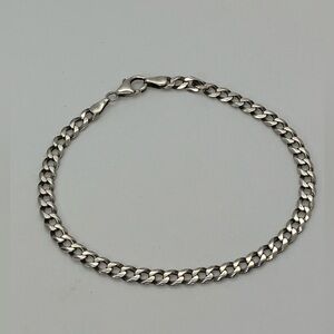 Vintage 925 Sterling Silver Curb Link Bracelet | 8.4” | 5mm